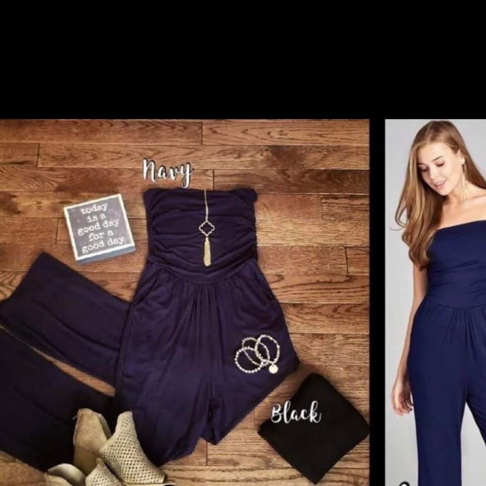 Navy jumpsuit w/ pockets